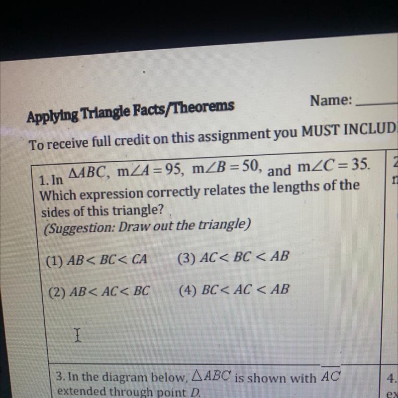 1. In ABC, m Which expression correctly relates the lengths of the sides of this triangle-example-1