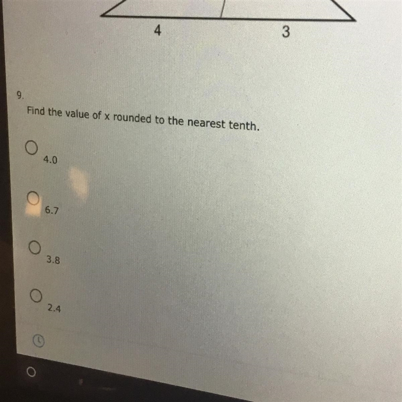 Find the value of x rounded to the nearest tenth.-example-1