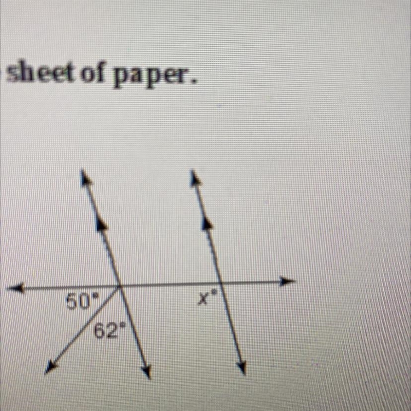 What is the value of x in the figure at the right? 50 62 68 112-example-1