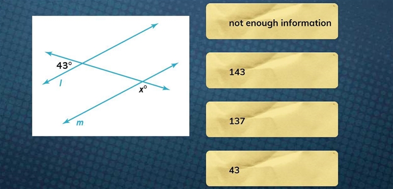 If l is parallel to m, what is the value of x?-example-1