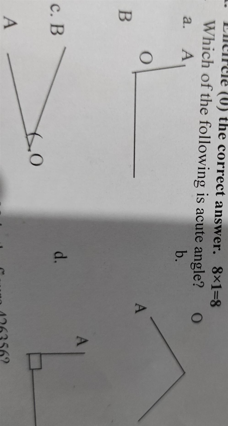 1. Which of the following is acute angle? ​-example-1