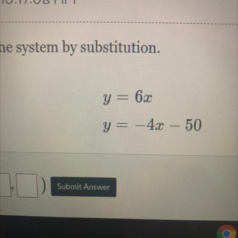 Solve the system by substitution-example-1