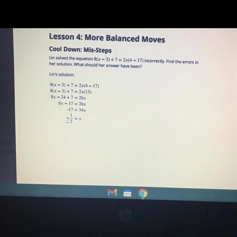 This is for math Can someone explain why her answer should've been 1/2 if that's correct-example-1