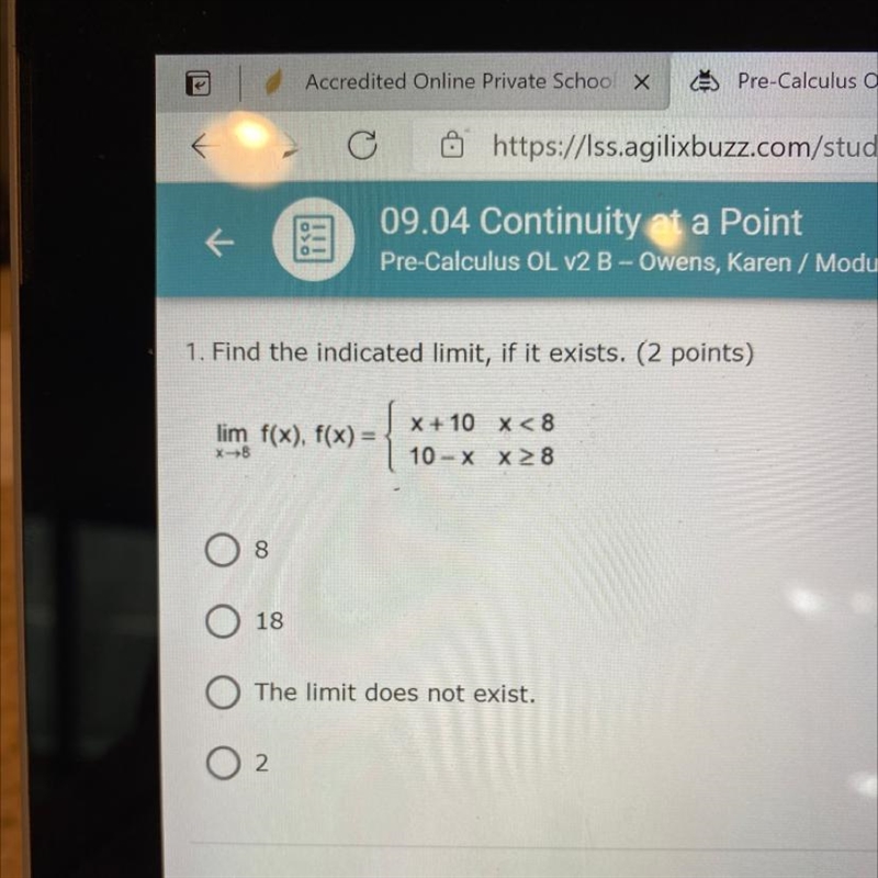 Find the indicated limit, if it exists.-example-1