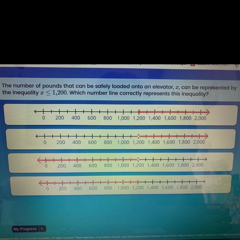 The number of pounds that can be safely loaded onto an elevator, X, can be represented-example-1