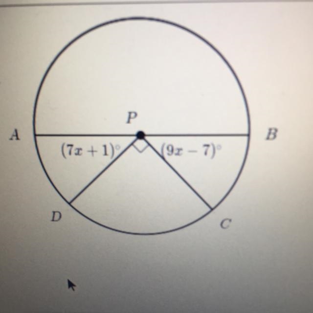 50 POINTS!!! PLEASE HELP QUICK! In the figure below, AB is a diameter of circle P-example-1