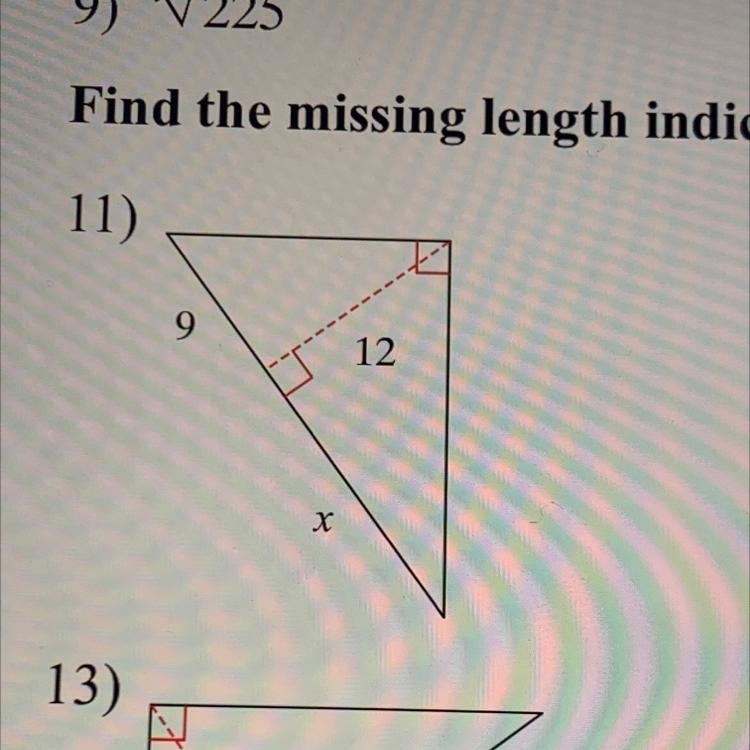 Find the missing length for #11. Please help!-example-1