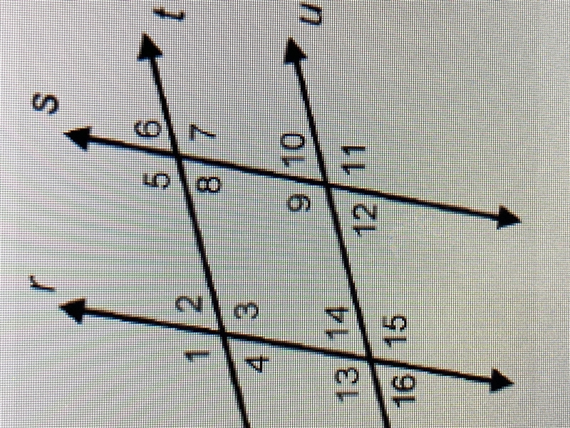 Plz help... picture will be provided. Parallel lines r and s are cut by two transversal-example-1