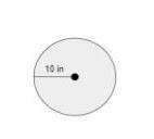 What is the AREA of the given circle? 62.83 in² 157.08in² 314.16 in² 628.32 in²-example-1