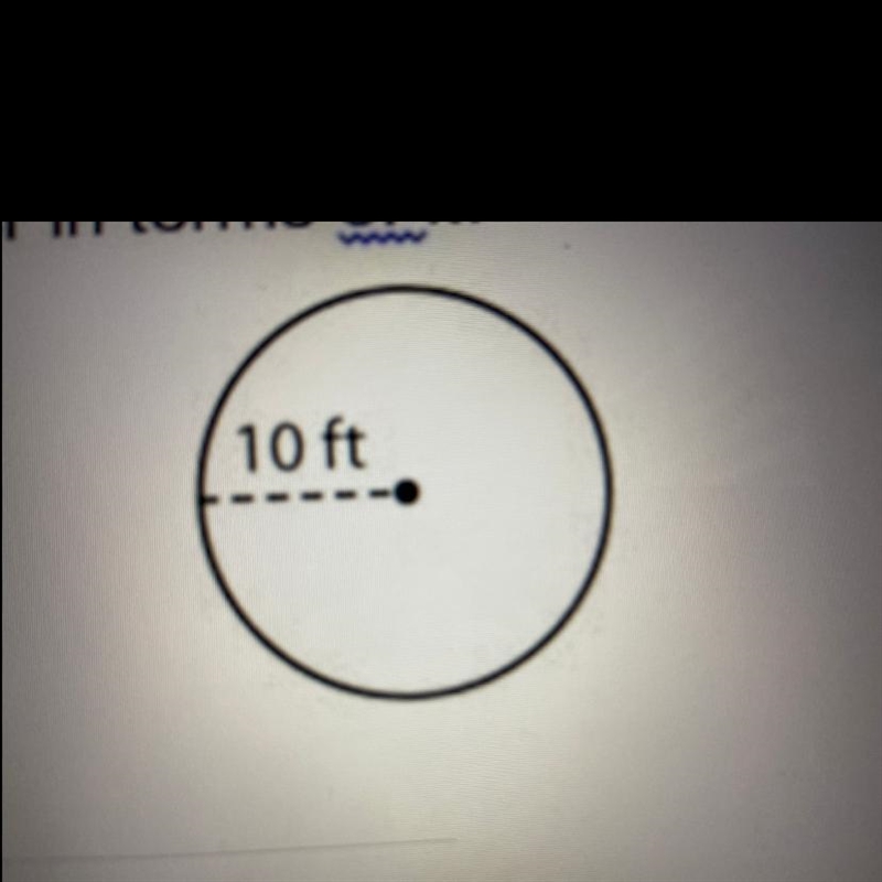 What is the area of the circle in terms of pi?-example-1