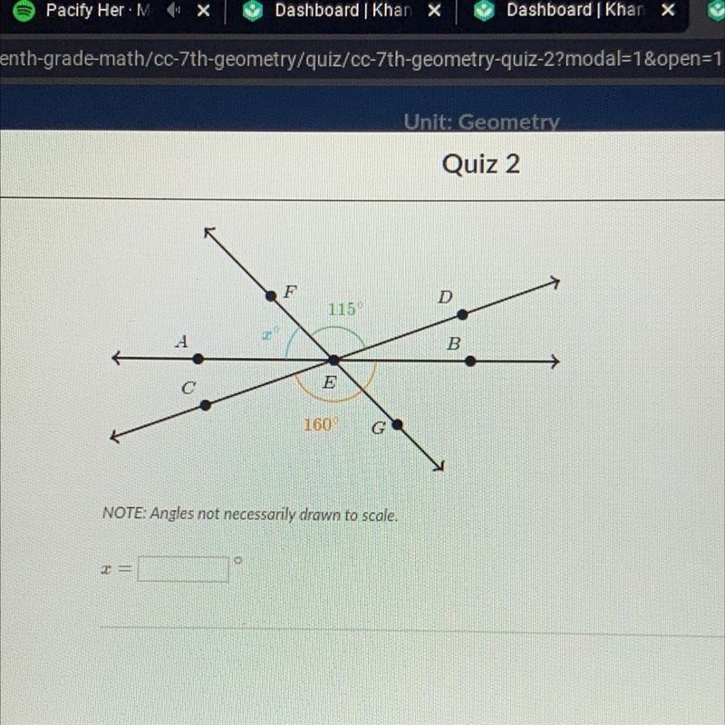 NOTE: Angles not necessarily drawn to size . what is x?-example-1