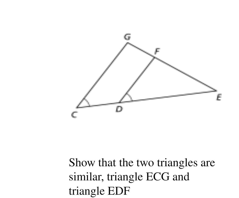 Show that the two triangles are similar, if ya help here's a treat of your choice-example-1