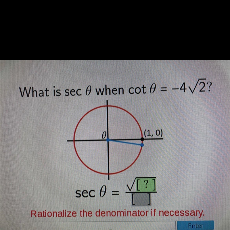 What is sec 0 when cot 0 = -4/2?-example-1