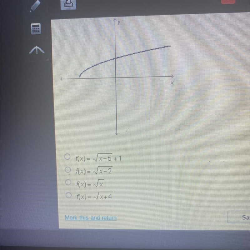 Which could be the function graphed below?-example-1