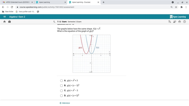 PLEASE HELP! the graphs below have the same shape. f(x)=x^2. what is the equation-example-1