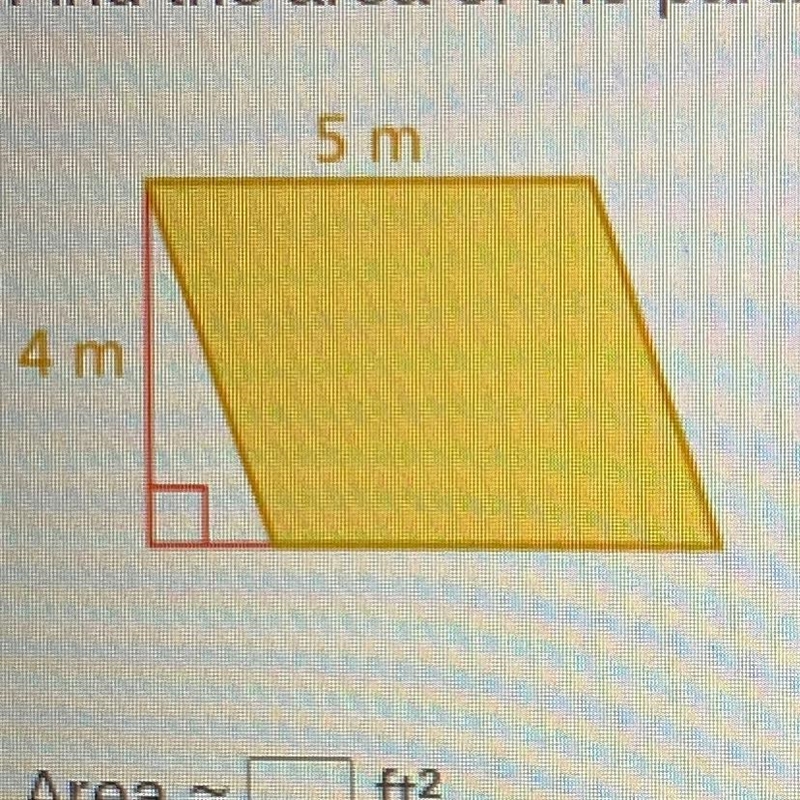 PLEASE HELP, IMAGINE ABOVE^^ find the area of the parallelogram. Round to the nearest-example-1