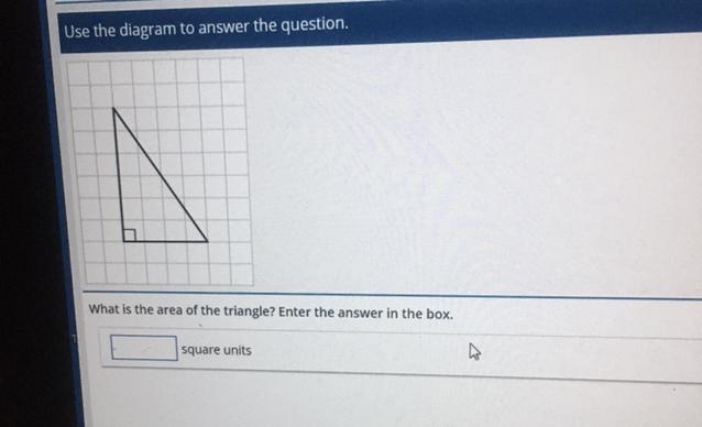 What Is the area of the trlangle? Enter the answer in the box. square units-example-1