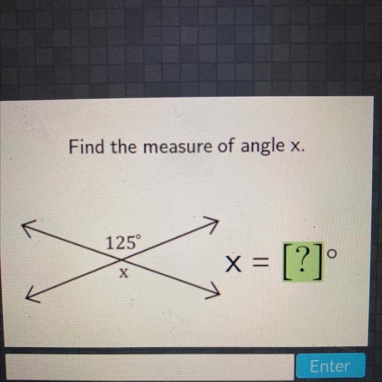 Find the measure of angle x 125-example-1