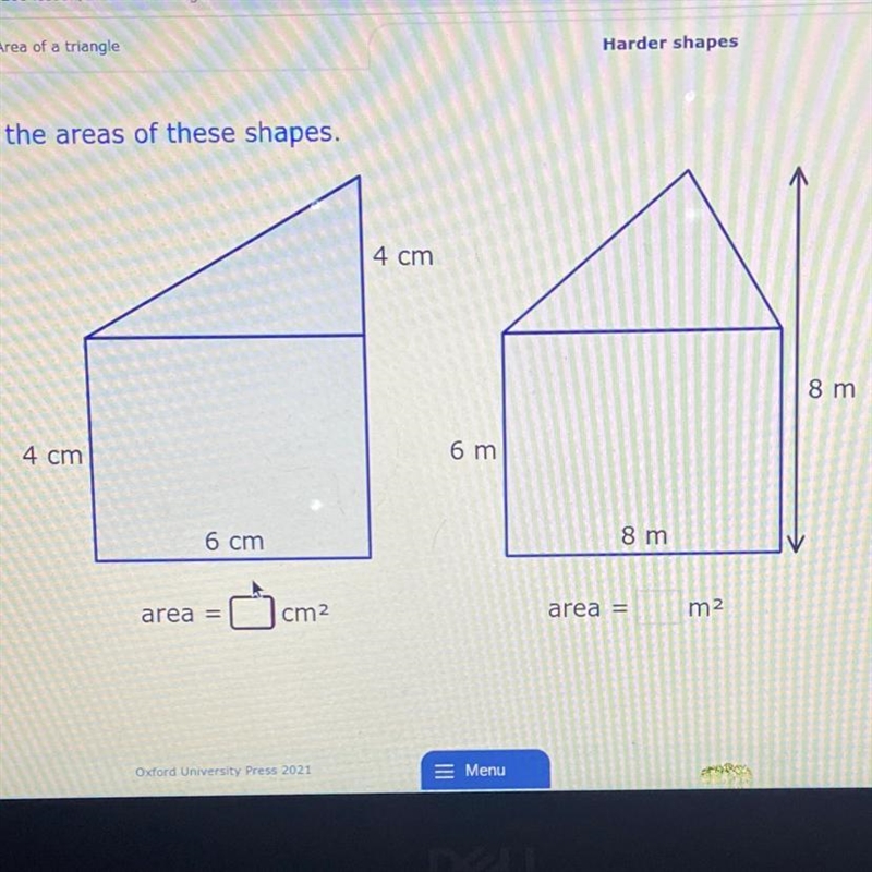 Find the area of these shapes-example-1