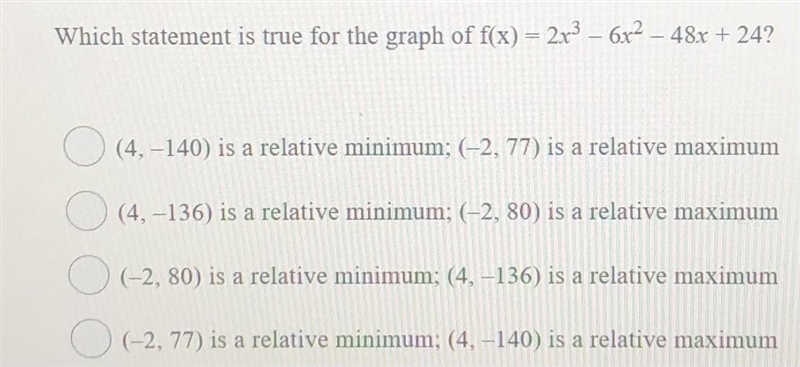 PLEASE HELP ME! im struggling :/ 2. Which statement is true for the graph of f(x) = 2x-example-1