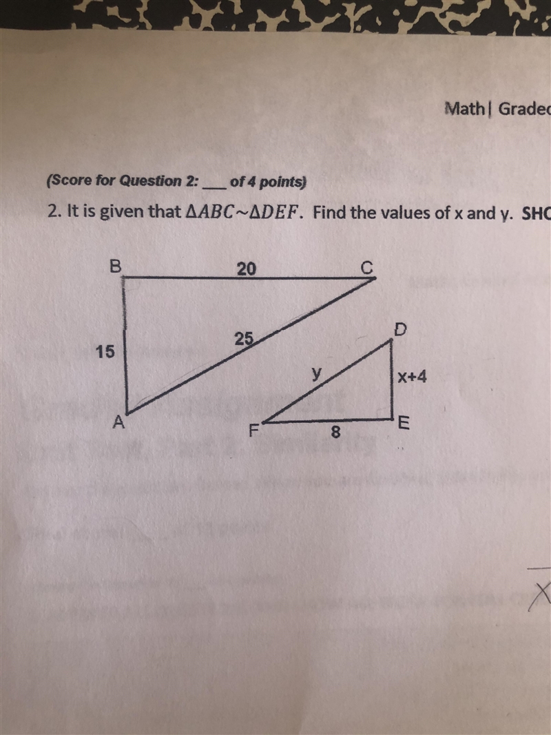 Solve for x and y and expain-example-1