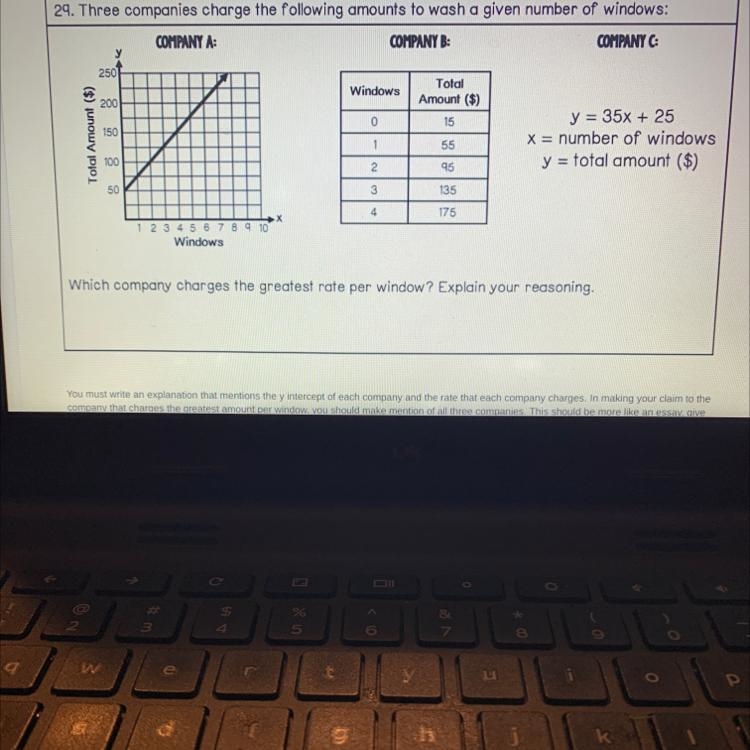 Anyone know which company charges the greatest rate per window?-example-1