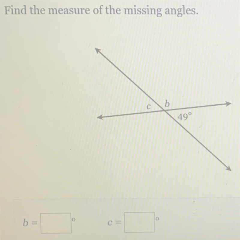 Find the measure of the missing angles.-example-1