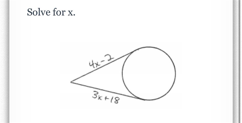 Solve for x using the picture above.-example-1