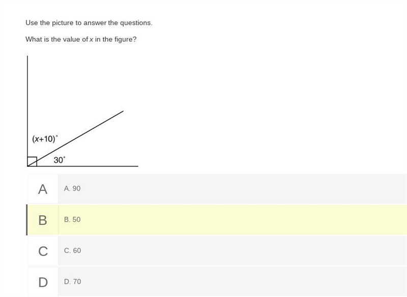 Use the picture to answer the questions. What is the value of x in the figure?-example-1