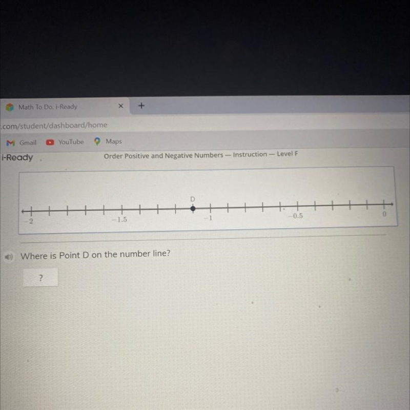 -0.5 0 1 -2 1.5 Where is Point D on the number line? ?-example-1