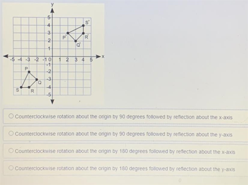 PLEASE HELP! Worth many points. Which sequence of transformations will change figure-example-1