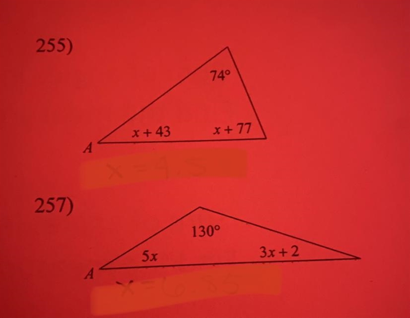 “find the measure of angle A” whats the answer for both of them?-example-1