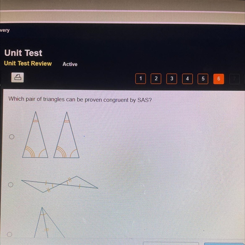 Which pair of triangles can be proven congruent by SAS? AA-example-1