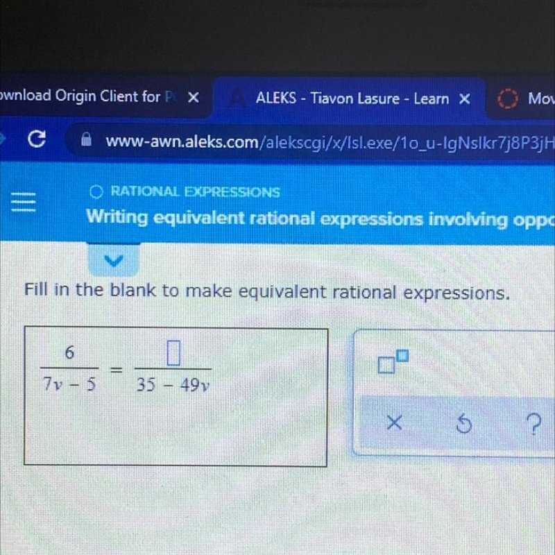 Fill in the blank to make equivalent rational expressions-example-1