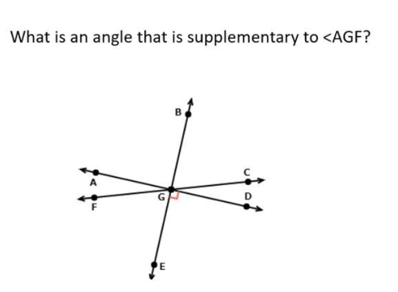 What angle is supplementary to AGF?-example-1