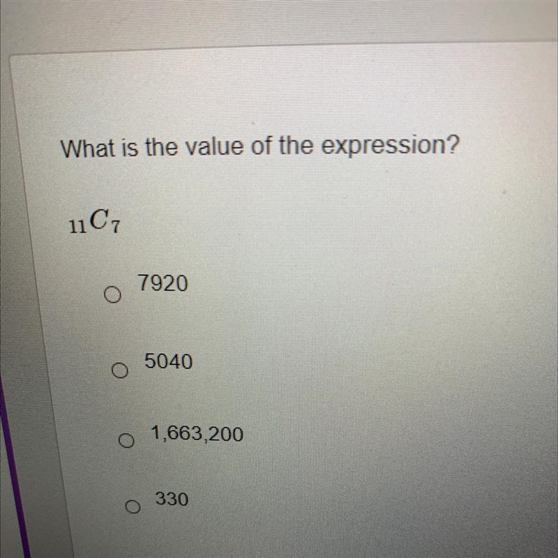 What is the value of the expression? 11C7-example-1