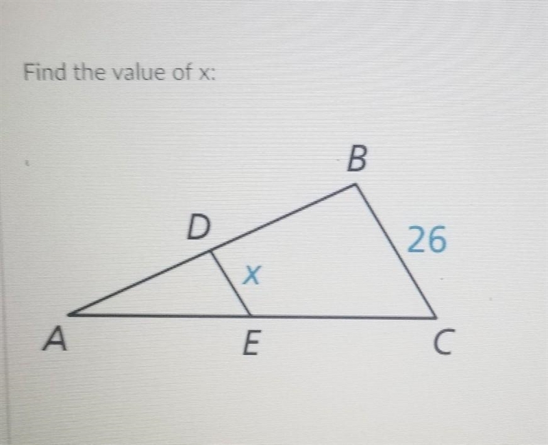 Find the value of x:​-example-1