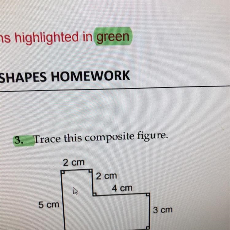 Trace this composite figure. 2 cm 2 cm 4 cm h 5 cm 3 cm 6 cm-example-1