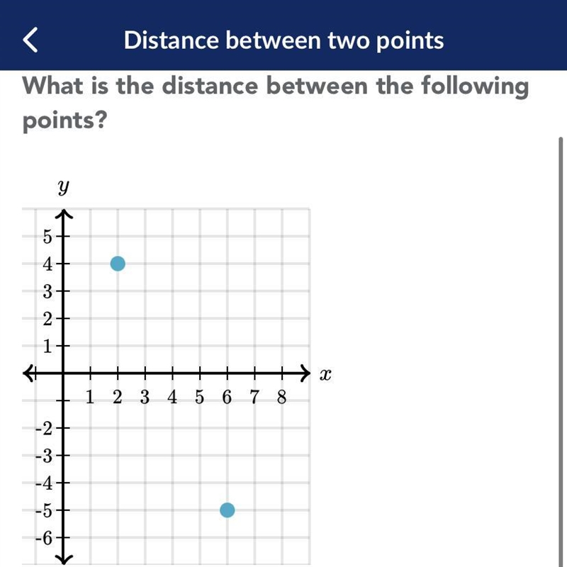 What is the distance between the following points ?-example-1