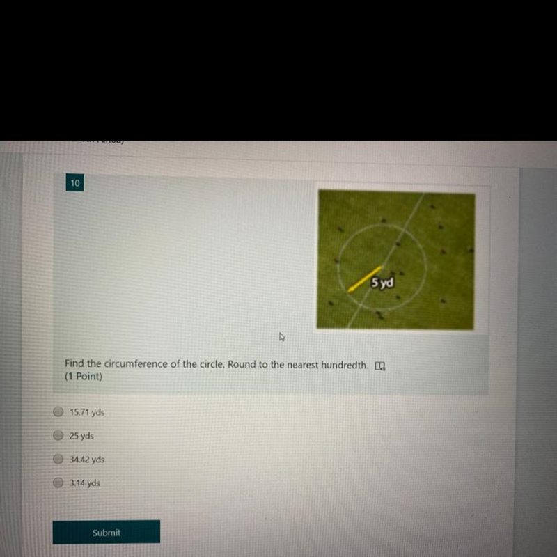 Find the circumference of the circle. Round to the nearest hundredth.-example-1