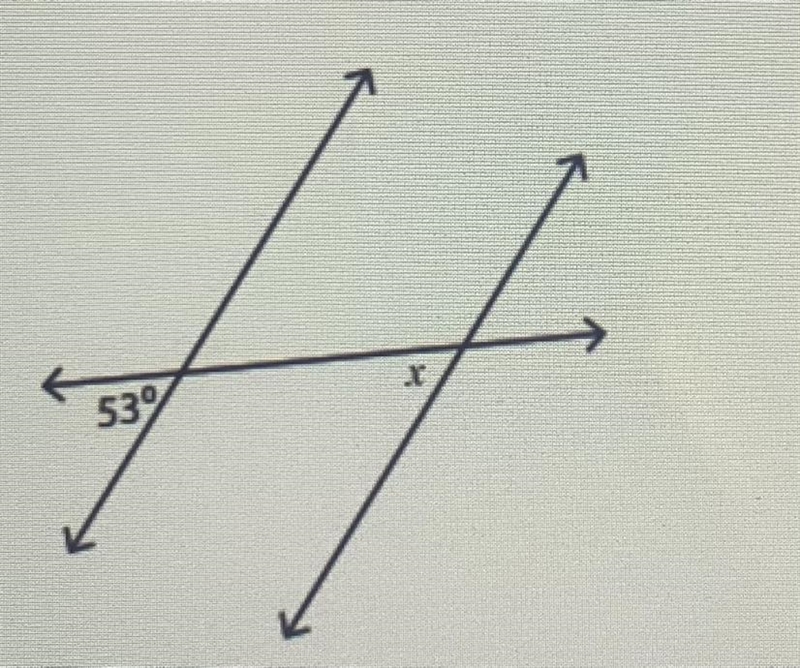 ASAP PLS HELP!!! Find the value of x A)127 B)147 C)53 D)None of these answer E)37-example-1