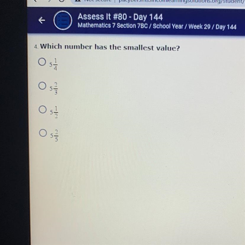 4. Which number has the smallest value? O s Os O Os w-example-1