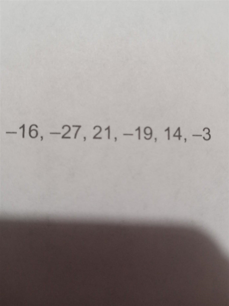 -16 -27 21 -19 14 -3 find the mean of the integers​-example-1