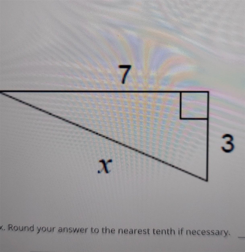 Please need help. find x round to the nearest tenth if necessary.​-example-1