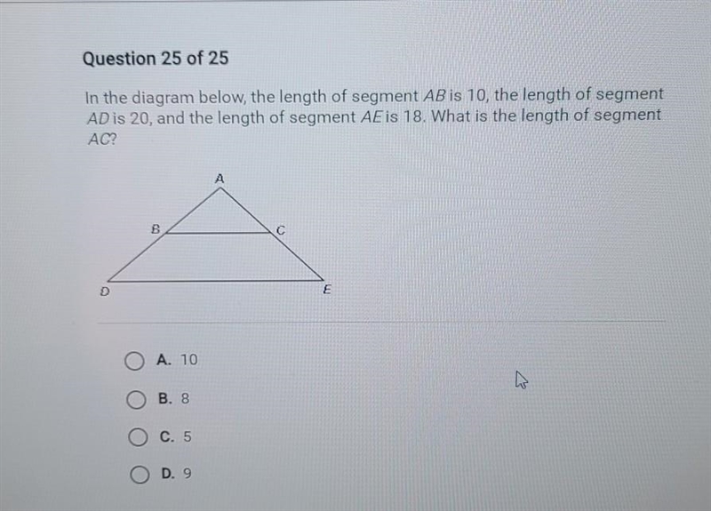 In the diagram below, the length of the segment AB is 10, the length of segment AD-example-1