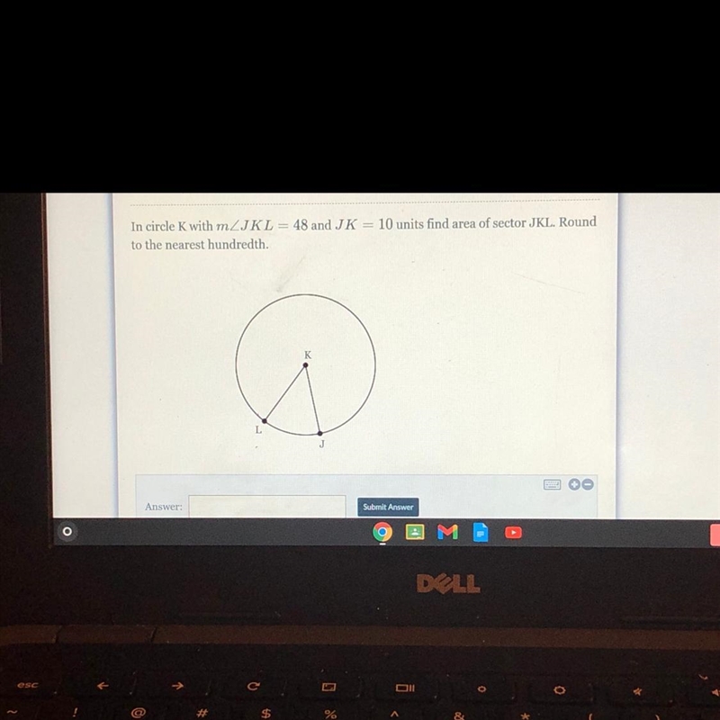 Find the area of the sector round to the nearest hundredth.-example-1