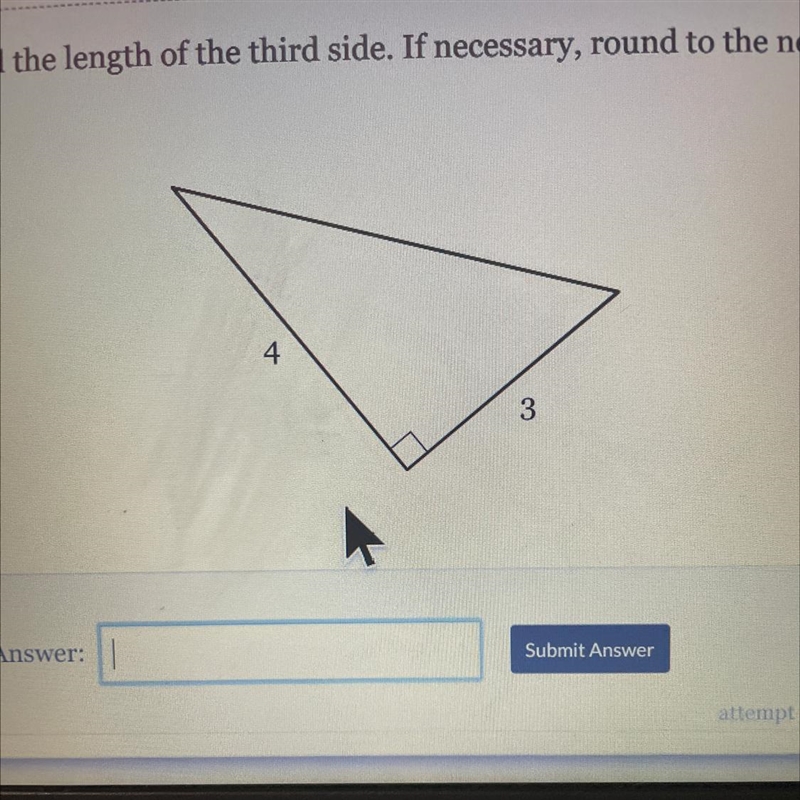 Find the length of the third side. If necessary, round to the nearest tenth?-example-1