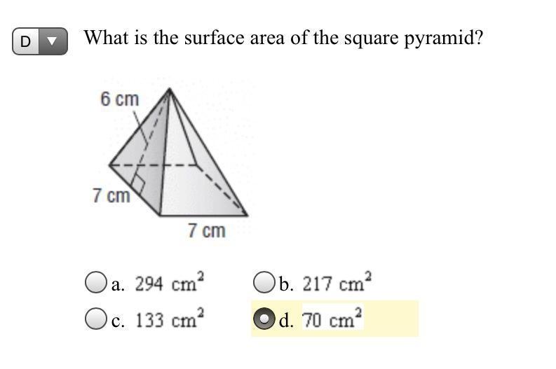 Help? What is the surface area of the square pyramid?-example-1