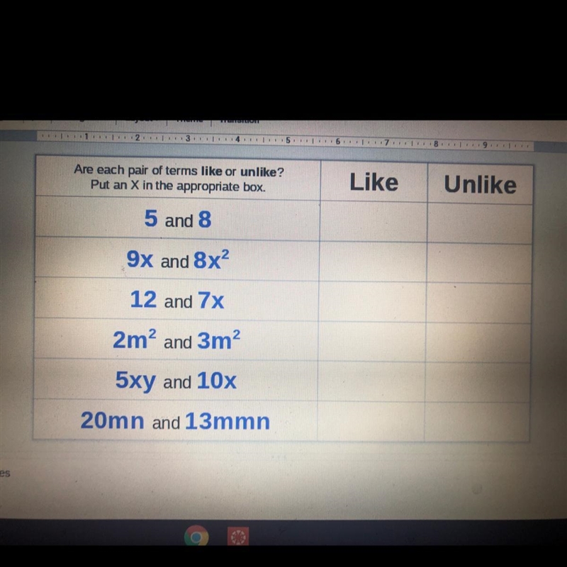 Please tell me if these questions are like or unlike!! (Math)-example-1