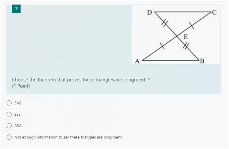 Choose the theorem that proves these triangles are congruent.-example-1